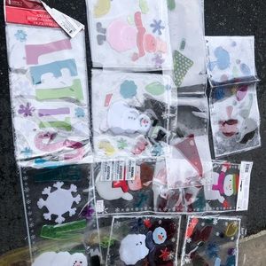 Impact Innovations Christmas  MERRY AND BRIGHT Window Gel Clings Multi Colored